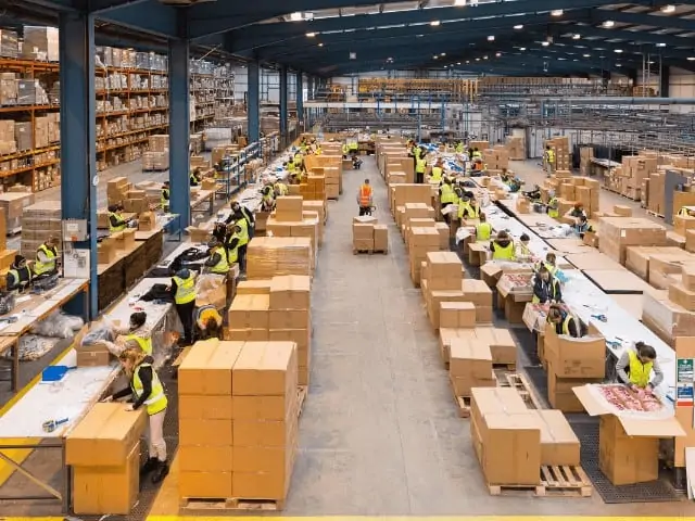 image of a busy working warehouse